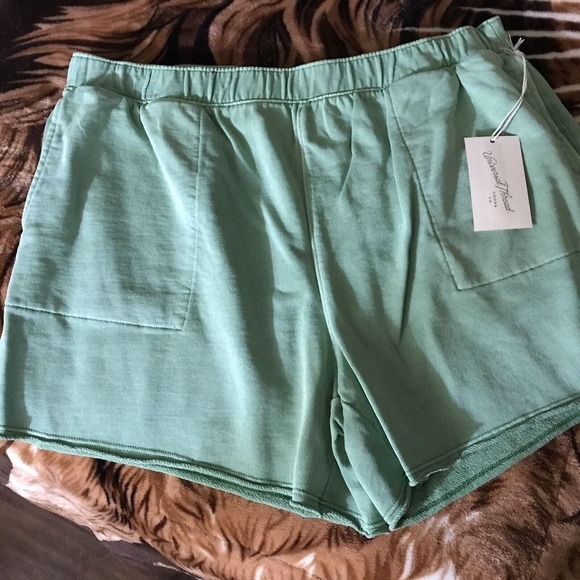 Universal Threads Ladies Shorts SzL Green Pockets Elastic Waist 4" Inseam NWT - Picture 7 of 10
